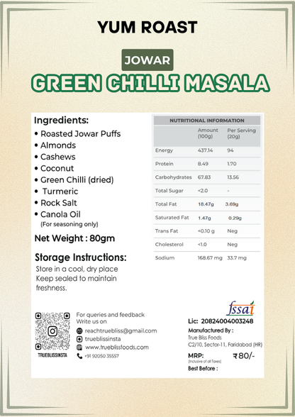 Jowar Green Chilli Masala – 100g