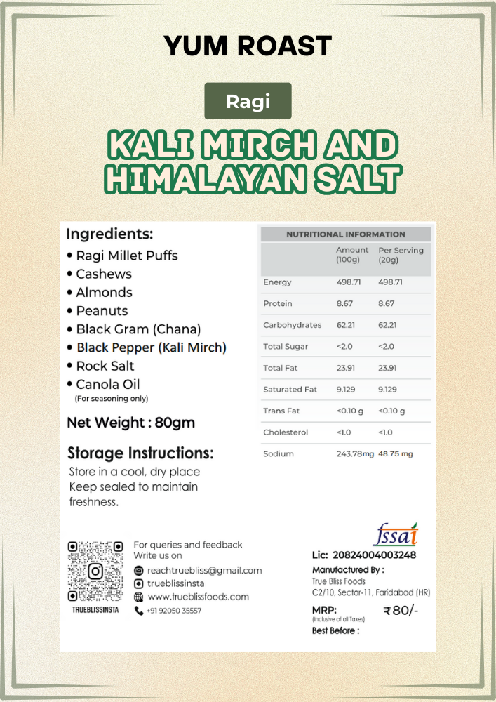 Ragi Kali Mirch & Himalayan Salt – 100g